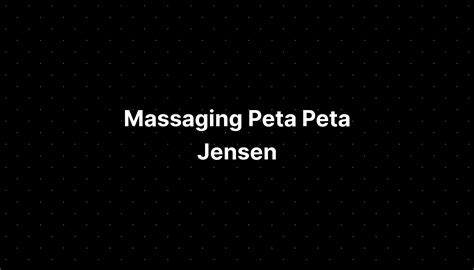 peta jensen massage